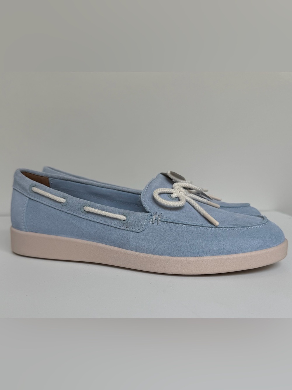 Naturalizer Women’s Blue Suede Leather Loafers Bow Comfort Slip On Shoes US 8.5M
